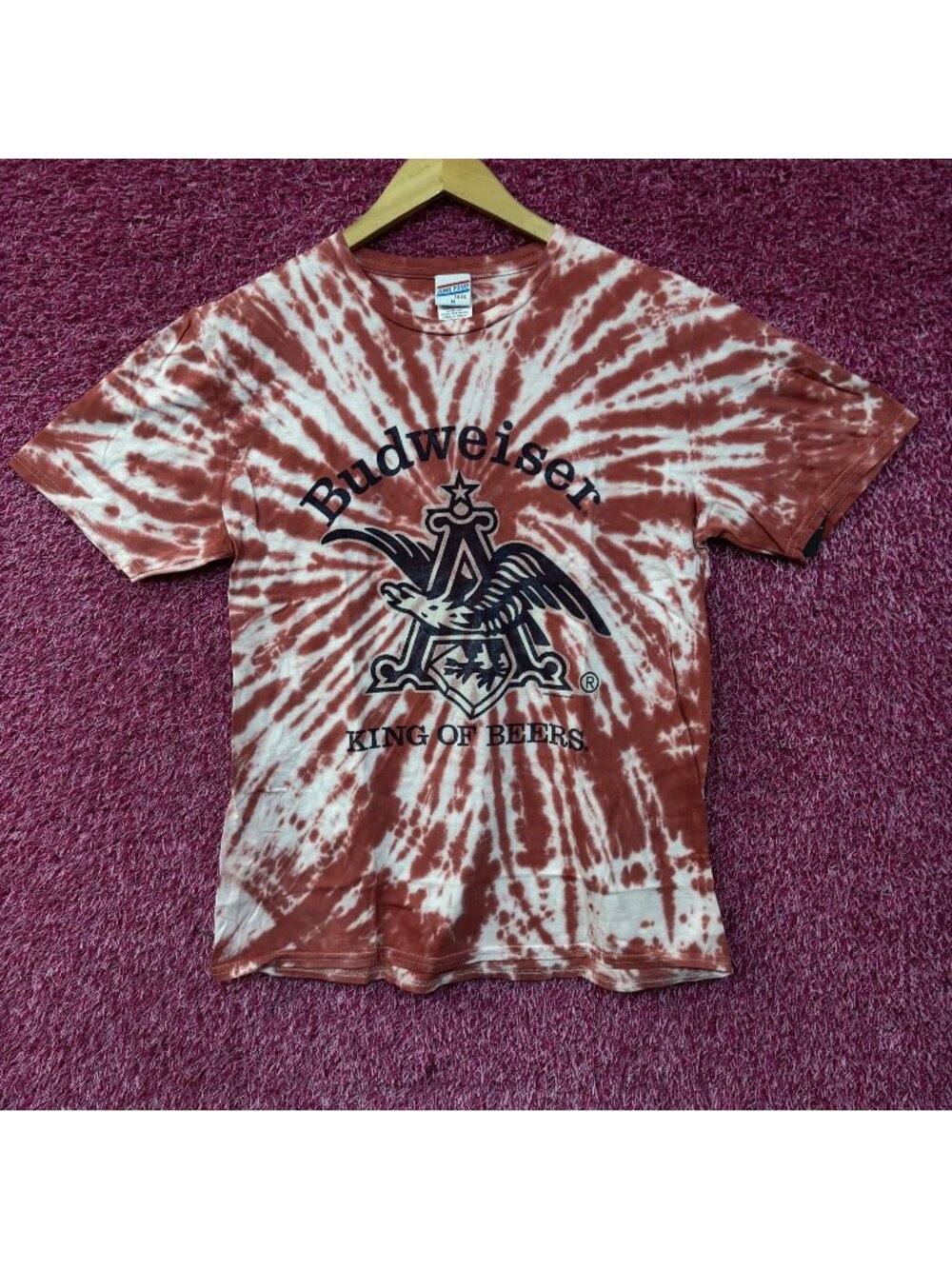 Junk Food Budweiser King Of Beer Eagle Graphic Tie-Dye Tee Medium